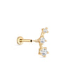 kosiner jewelry 14K Solid Gold Shine Star Zircon Ear Piercing Stud