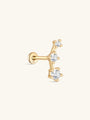 kosiner jewelry 14K Solid Gold Shine Star Zircon Ear Piercing Stud