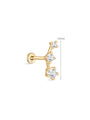 kosiner jewelry 14K Solid Gold Shine Star Zircon Ear Piercing Stud