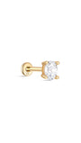 kosiner jewelry 14K Solid Gold Grey Zircon Ear Piercing Stud 4mm