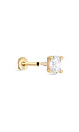 kosiner jewelry 14K Solid Gold Grey Zircon Ear Piercing Stud 4mm