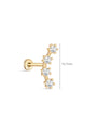 kosiner jewelry 14K Solid Gold Curved Spliced Zircon Ear Piercing Stud