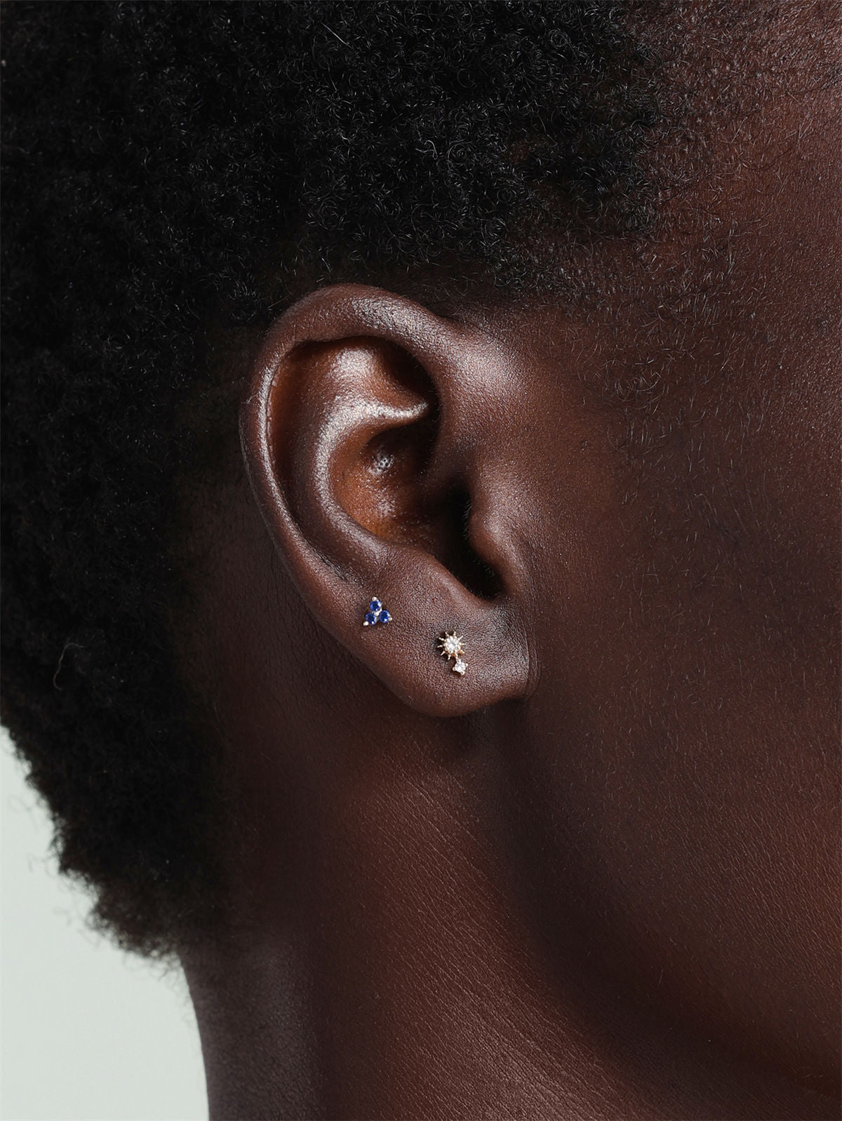 14K massief gouden zonbloem Zirkoon oorpiercing Stud