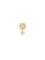 kosiner jewelry 14K Solid Gold Sun Flower Zircon Ear Piercing Stud