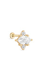 kosiner jewelry 14K Solid Irregular Zircon Splicing Ear Piercing Stud