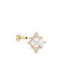 kosiner jewelry 14K Solid Irregular Zircon Splicing Ear Piercing Stud