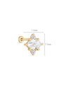 kosiner jewelry 14K Solid Irregular Zircon Splicing Ear Piercing Stud