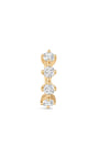 kosiner jewelry 14K Solid Gold Crystal Bezel Milgrain Huggie Earrings
