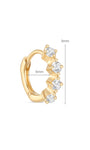 kosiner jewelry 14K Solid Gold Crystal Bezel Milgrain Huggie Earrings