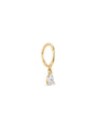 kosiner jewelry 14K Solid Gold Pendant Single Zircon Huggies Earring