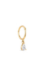 kosiner jewelry 14K Solid Gold Pendant Single Zircon Huggies Earring