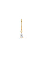 kosiner jewelry 14K Solid Gold Pendant Single Zircon Huggies Earring