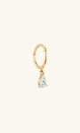 kosiner jewelry 14K Solid Gold Pendant Single Zircon Huggies Earring