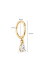 kosiner jewelry 14K Solid Gold Pendant Single Zircon Huggies Earring