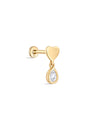 kosiner jewelry 14K Solid Gold Sweet Love Ear Piercing Stud