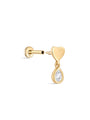 kosiner jewelry 14K Solid Gold Sweet Love Ear Piercing Stud