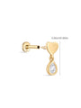 kosiner jewelry 14K Solid Gold Sweet Love Ear Piercing Stud