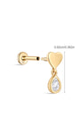 kosiner jewelry 14K Solid Gold Sweet Love Ear Piercing Stud