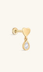 kosiner jewelry 14K Solid Gold Sweet Love Ear Piercing Stud