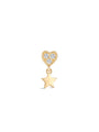 kosiner jewelry 14K Solid Gold Shining Star Pendant Ear Piercing Stud