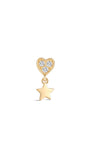 kosiner jewelry 14K Solid Gold Shining Star Pendant Ear Piercing Stud