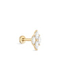 kosiner jewelry 14K Solid Gold Marquise Zircon Splicing Ear Piercing Stud