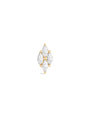 kosiner jewelry 14K Solid Gold Marquise Zircon Splicing Ear Piercing Stud
