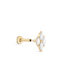 kosiner jewelry 14K Solid Gold Marquise Zircon Splicing Ear Piercing Stud