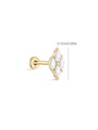 kosiner jewelry 14K Solid Gold Marquise Zircon Splicing Ear Piercing Stud