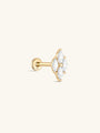 kosiner jewelry 14K Solid Gold Marquise Zircon Splicing Ear Piercing Stud