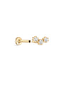 kosiner jewelry 14K Solid Gold Zircon Curve Ear Piercing Stud