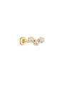 kosiner jewelry 14K Solid Gold Zircon Curve Ear Piercing Stud