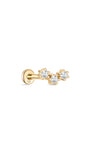 kosiner jewelry 14K Solid Gold Zircon Curve Ear Piercing Stud