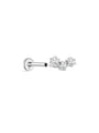 kosiner jewelry 14K Solid Gold Zircon Curve Ear Piercing Stud