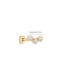 kosiner jewelry 14K Solid Gold Zircon Curve Ear Piercing Stud