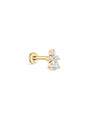 kosiner jewelry 14K Solid Gold Triangular Zircon Stitching Ear Piercing Stud