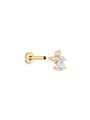 kosiner jewelry 14K Solid Gold Triangular Zircon Stitching Ear Piercing Stud