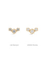 kosiner jewelry 14K Solid Gold Triple Star Ear Piercing Stud
