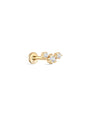 kosiner jewelry 14K Solid Gold Triple Star Ear Piercing Stud