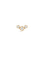 kosiner jewelry 14K Solid Gold Triple Star Ear Piercing Stud