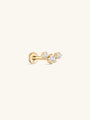 kosiner jewelry 14K Solid Gold Triple Star Ear Piercing Stud