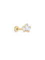 kosiner jewelry 14K Solid Gold Irregular Splicing Crown Ear Piercing Stud