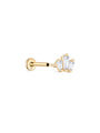 kosiner jewelry 14K Solid Gold Irregular Splicing Crown Ear Piercing Stud
