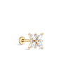 kosiner jewelry 14K Solid Gold Floral Ear Piercing Stud
