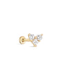 kosiner jewelry 14K Solid Gold Heartbeat Love Ear Piercing Stud