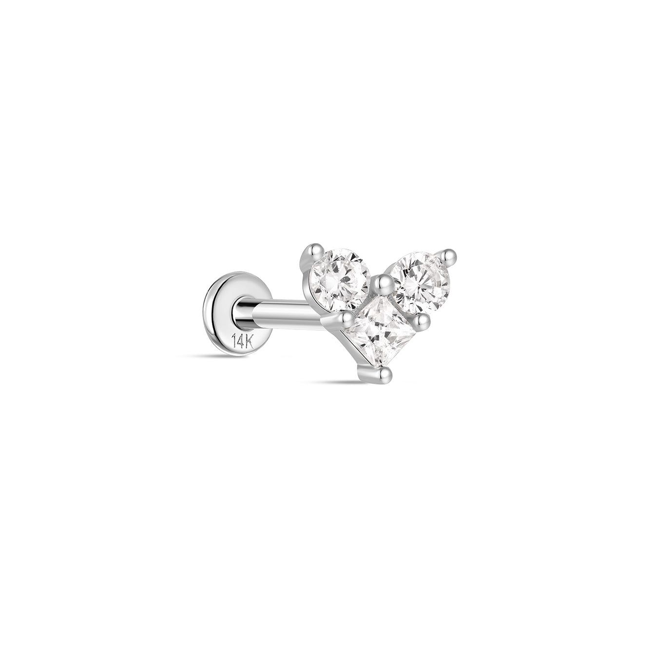 kosiner sieraden 14K massief gouden hartslag liefde oor piercing stud