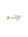 kosiner jewelry 14K Solid Gold Heartbeat Love Ear Piercing Stud