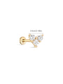 kosiner jewelry 14K Solid Gold Heartbeat Love Ear Piercing Stud