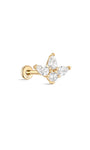 Kosiner Schmuck 14K Massivgold Wassertropfen Blume Ohrpiercing Ohrstecker
