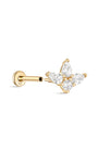 Kosiner Schmuck 14K Massivgold Wassertropfen Blume Ohrpiercing Ohrstecker